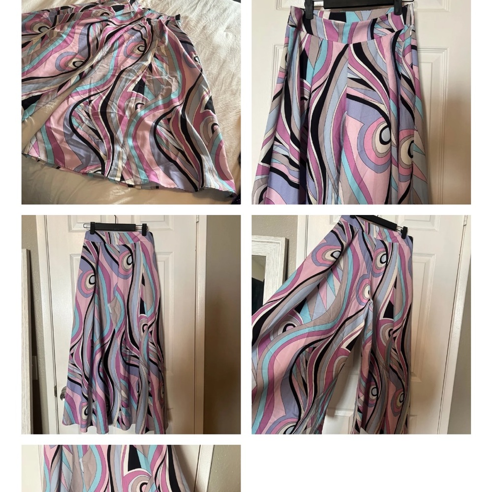 Pink and Black wide leg pants